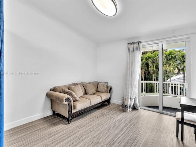 living room featuring light hardwood / wood-style flooring