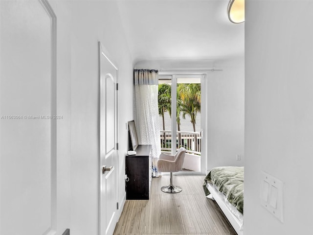 office area featuring hardwood / wood-style flooring