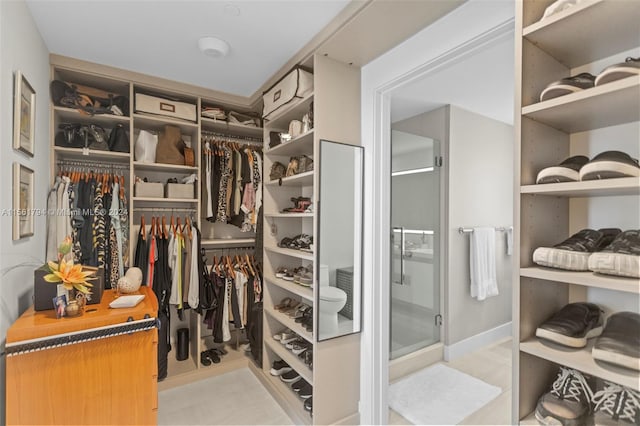 view of walk in closet