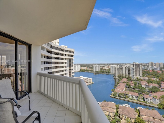 balcony with a water view