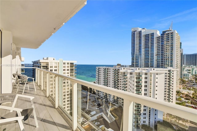 balcony with a water view