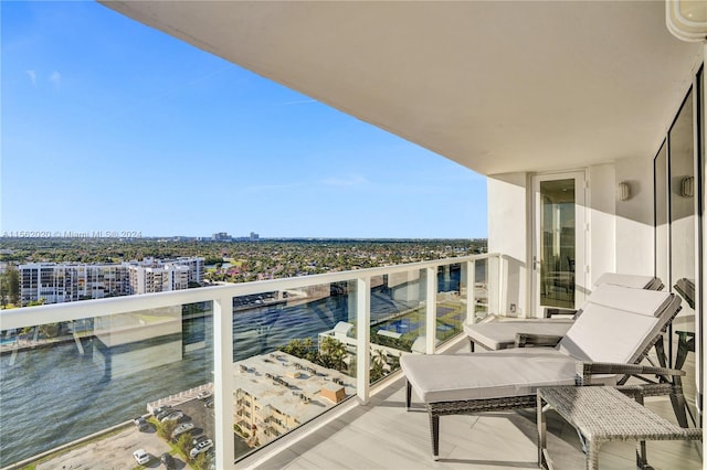 balcony with a water view