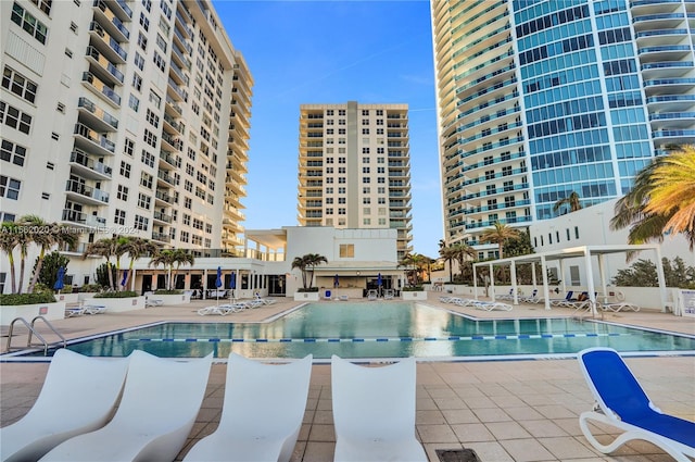 view of pool with a patio area