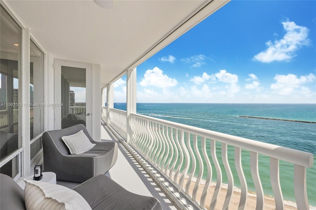 balcony with a water view