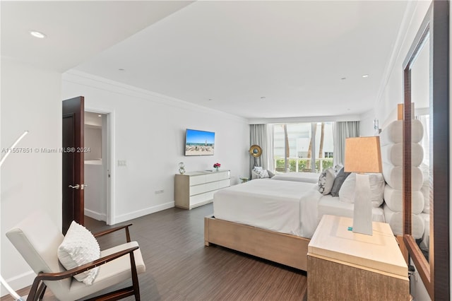 bedroom featuring ornamental molding