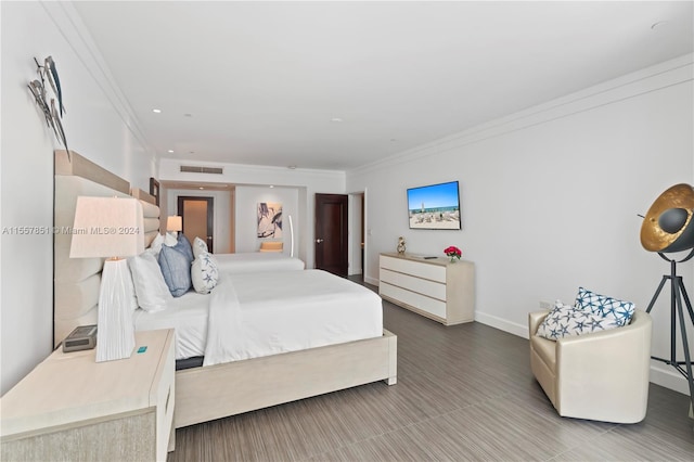 bedroom featuring ornamental molding