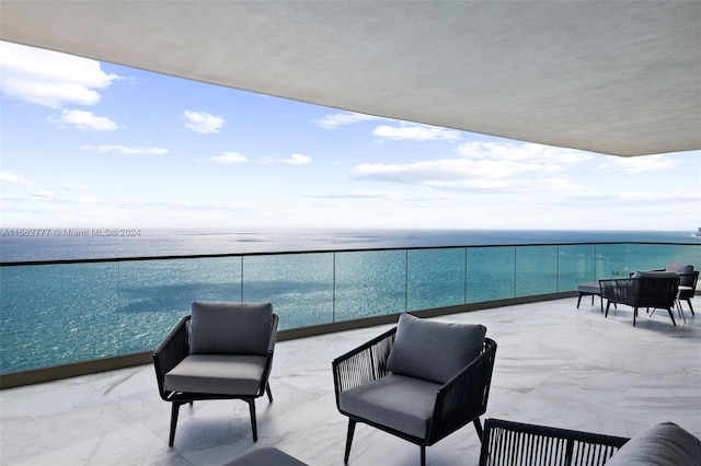 balcony with a water view