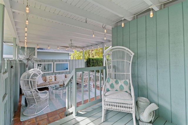 balcony with a pergola