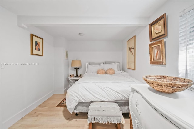 bedroom featuring light wood-type flooring