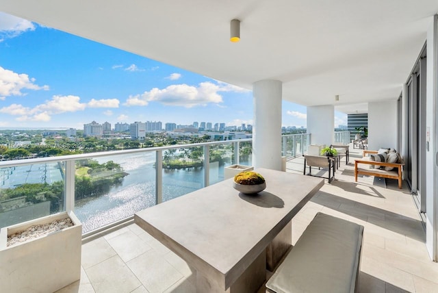 balcony featuring a view of city