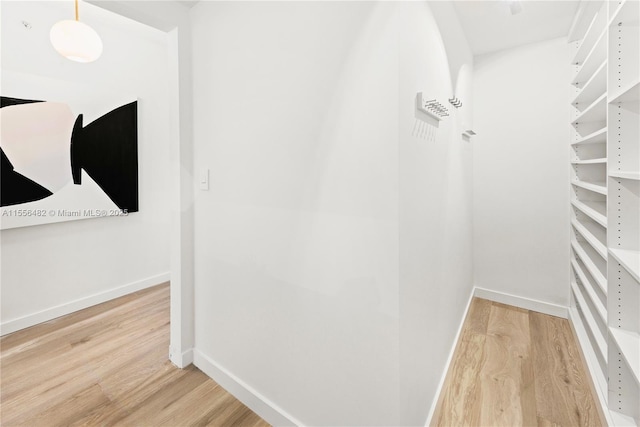 spacious closet with wood finished floors