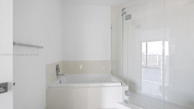 bathroom with plus walk in shower