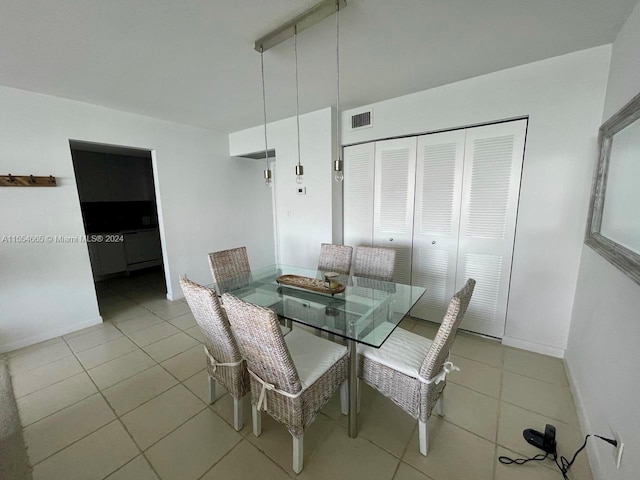 view of tiled dining room