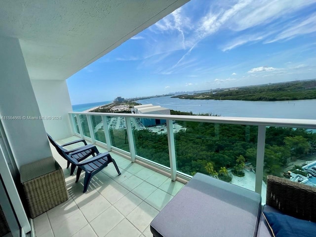 balcony with a water view