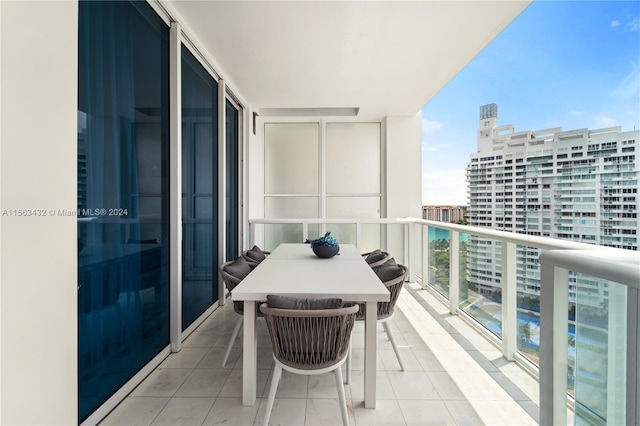 balcony featuring a view of city