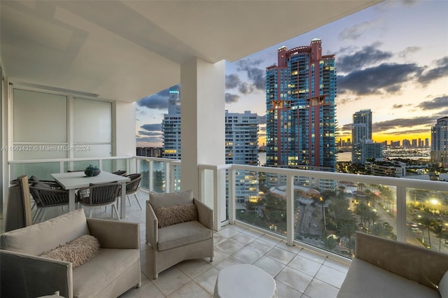 balcony with a city view