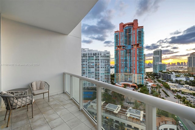 balcony featuring a view of city