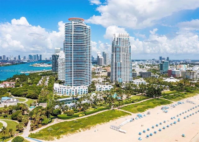 property's view of city with a water view