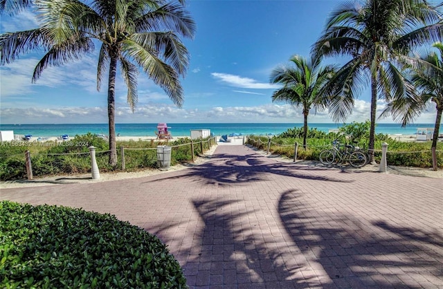 property view of water with a view of the beach