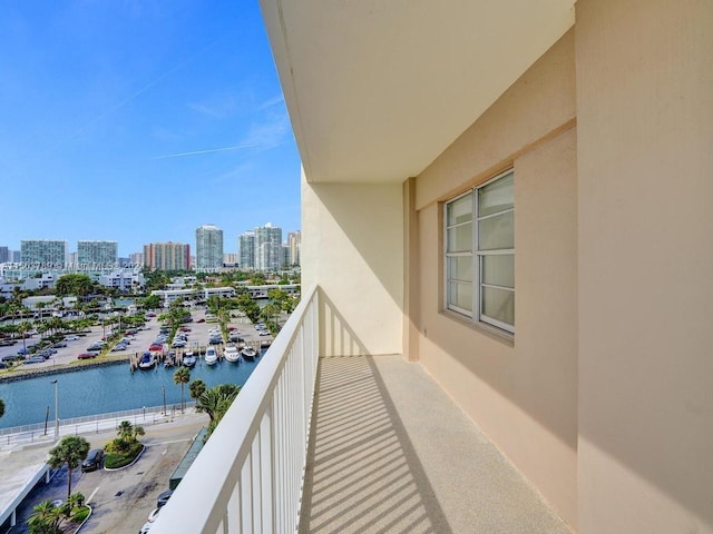 balcony with a water view