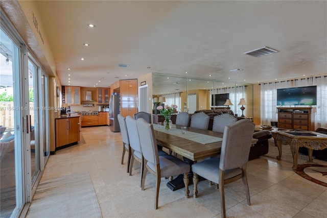 view of tiled dining space