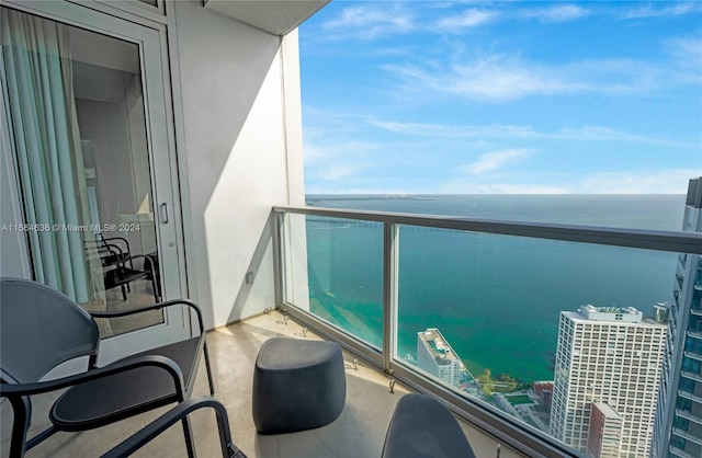 balcony with a water view