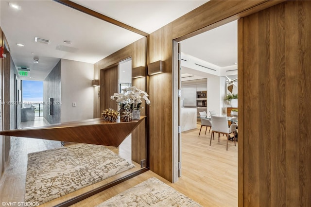 hallway featuring light hardwood / wood-style floors