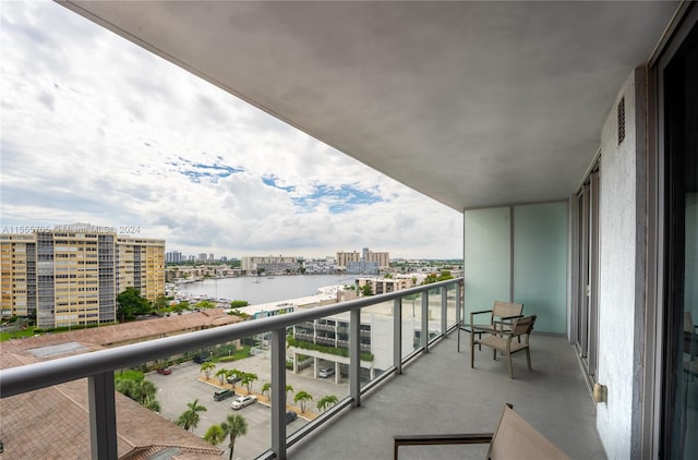 balcony with a water view