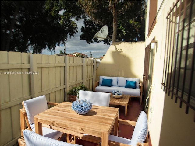 view of patio / terrace with an outdoor living space