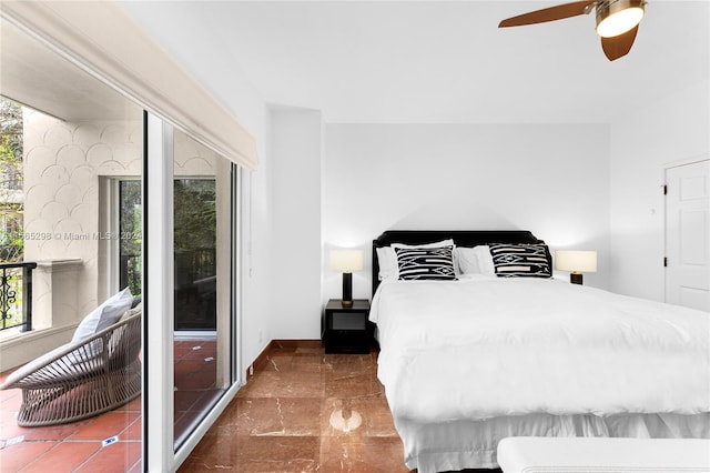 bedroom with ceiling fan