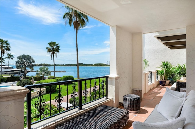 balcony with a water view