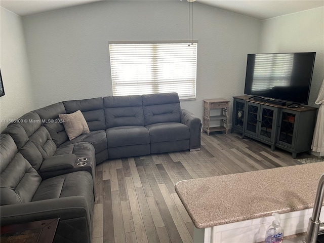 living room featuring light wood-type flooring