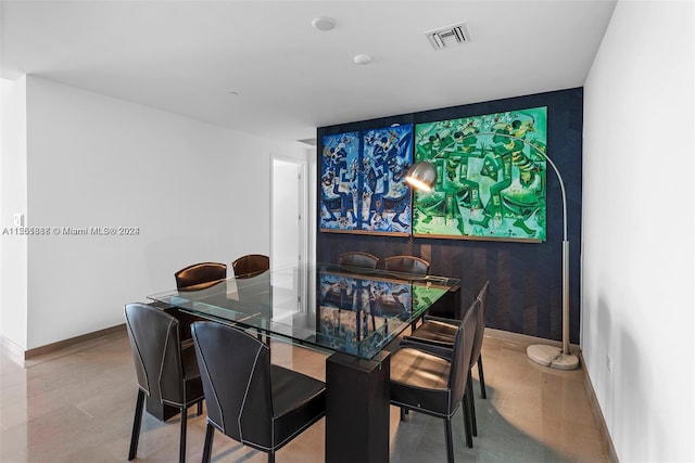 view of tiled dining space