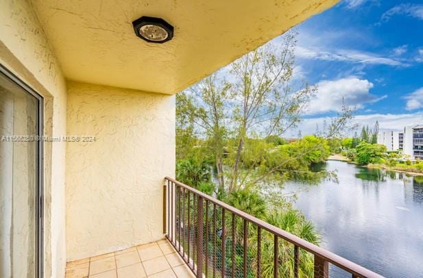 balcony with a water view