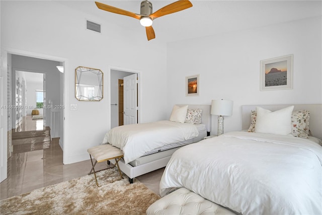 bedroom with ceiling fan