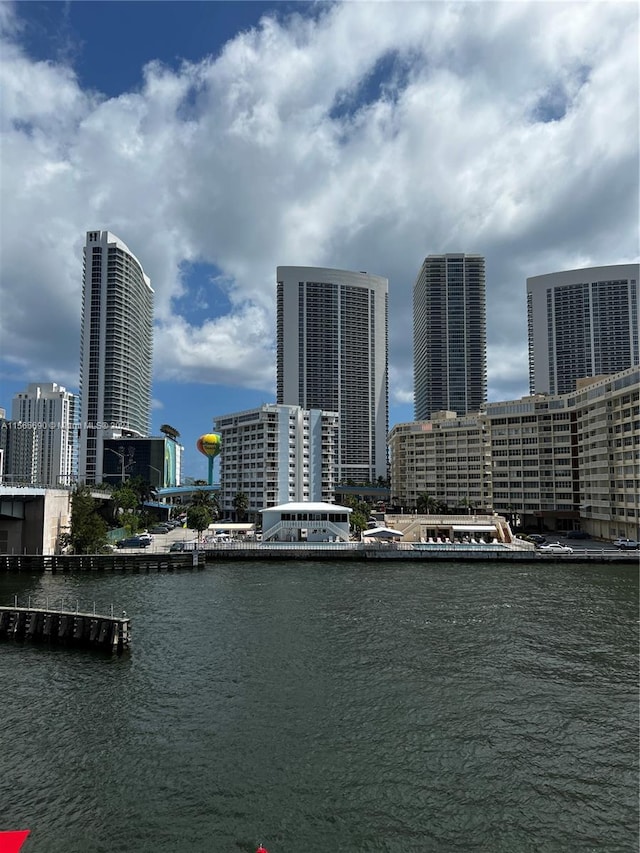 city view with a water view