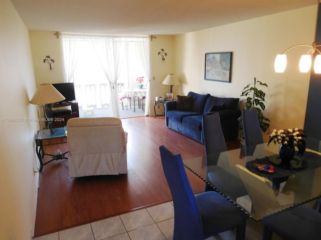 living room featuring hardwood / wood-style flooring