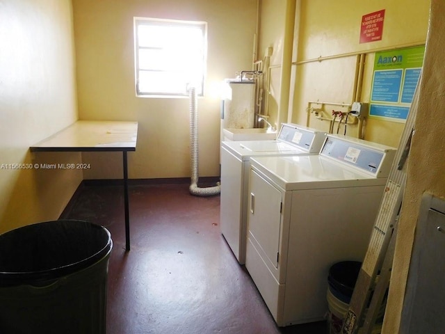 washroom featuring hookup for a washing machine and washing machine and clothes dryer