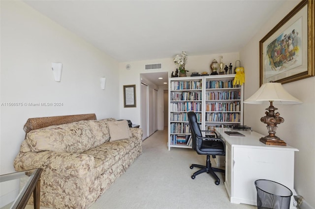 view of carpeted office space