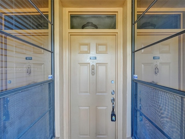 view of doorway to property