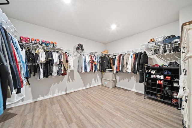 walk in closet featuring hardwood / wood-style floors