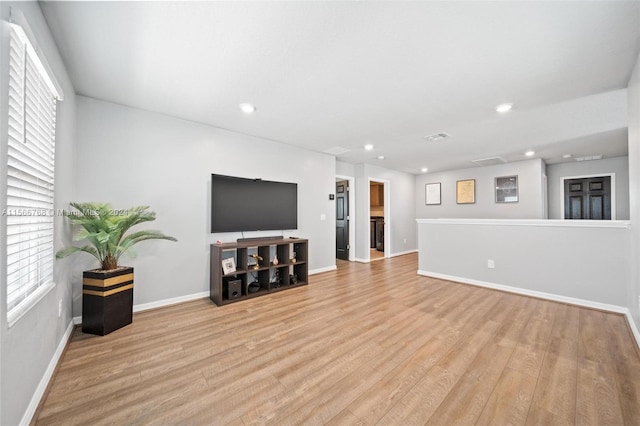 living room featuring light hardwood / wood-style flooring