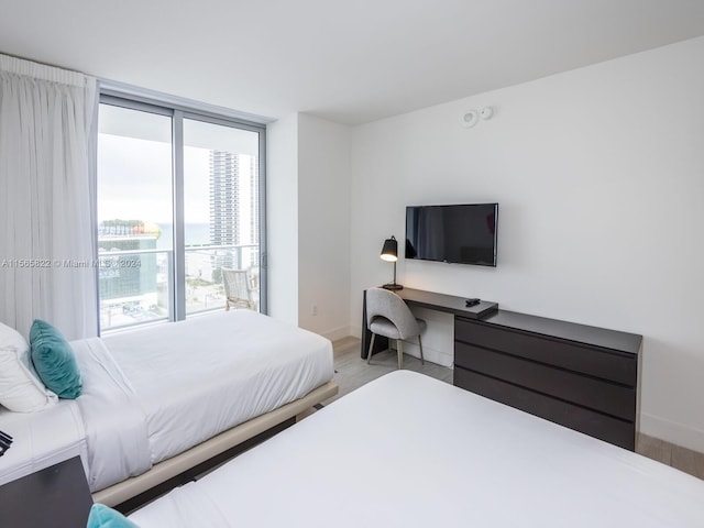 bedroom featuring light hardwood / wood-style floors