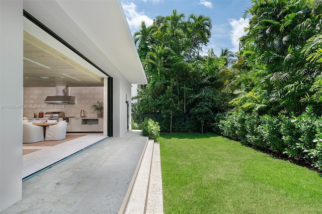 view of yard with a patio area