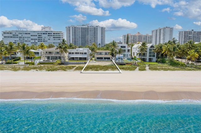 exterior space with a view of the beach