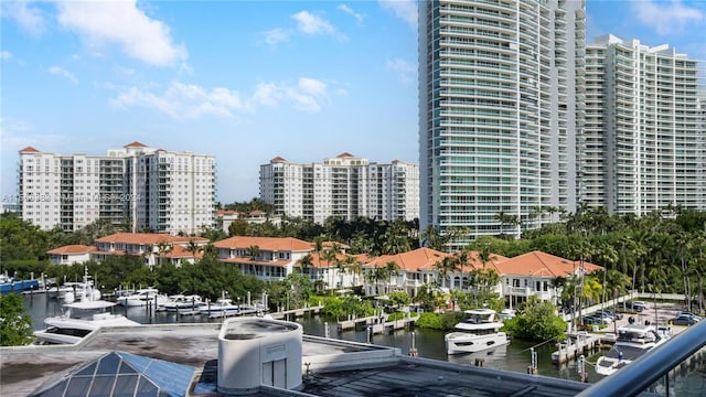 exterior space featuring a water view