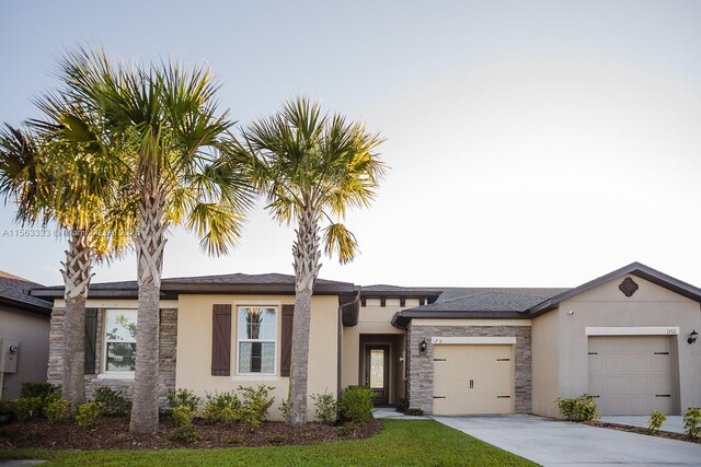 view of front of house with a garage