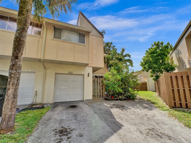 view of property with a garage