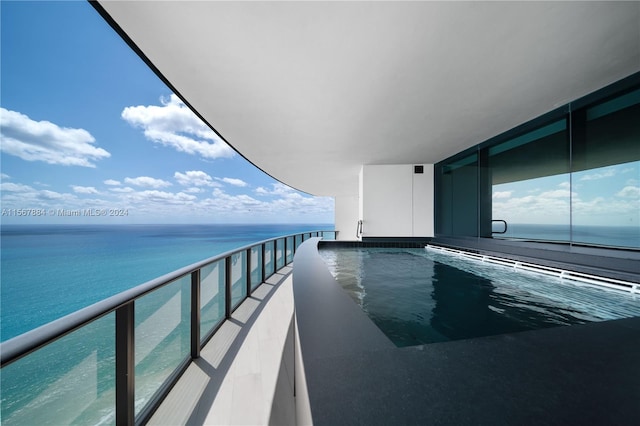 balcony with a water view