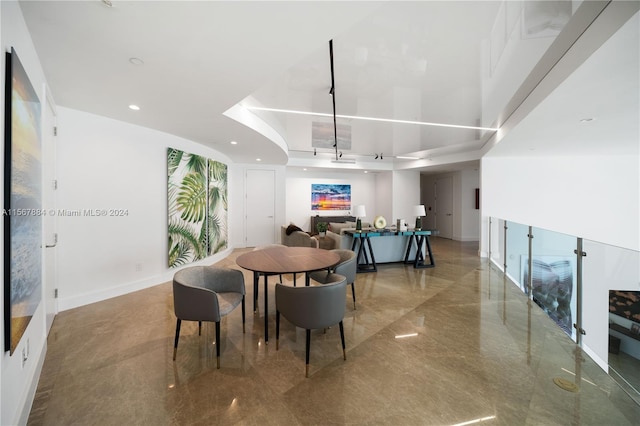 dining room with tile floors